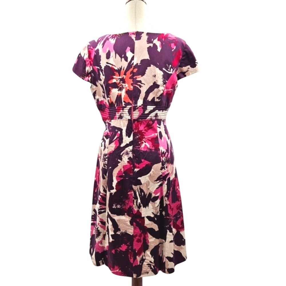Donna Ricco New York Women Floral Print V Neck Short Sleeve‎ Midi Dress Size 12 - Picture 2 of 11